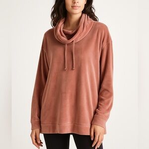 World Market cozy oversized velour cowl neck pullover lounge tunic O/S